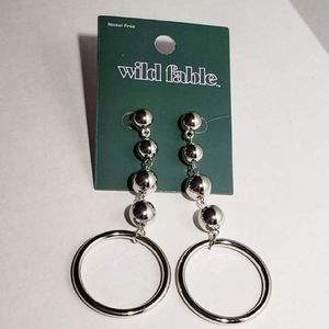 Wild Fable Jewlery Silver Ball Drop w/ Circle ends